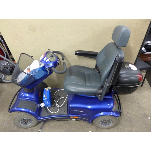 2185 - Invacare 4 wheel mobility scooter with batteries, charger, keys, mirrors, instructions - a/f