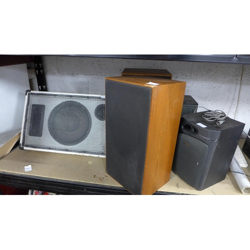 2199 - White PA speaker with pr. of Thorn speakers & pr. of Aiwa speakers