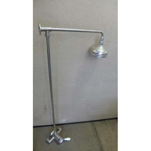 2301 - 3 Victorian shower heads, 1 with shower control