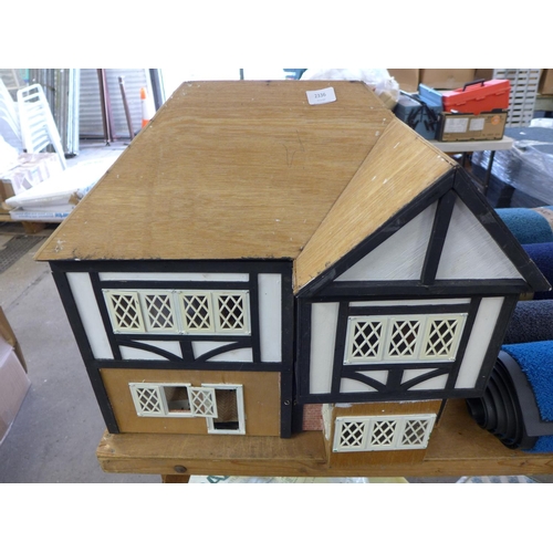 2336 - Dolls house with qty. of furniture (unfinished project)