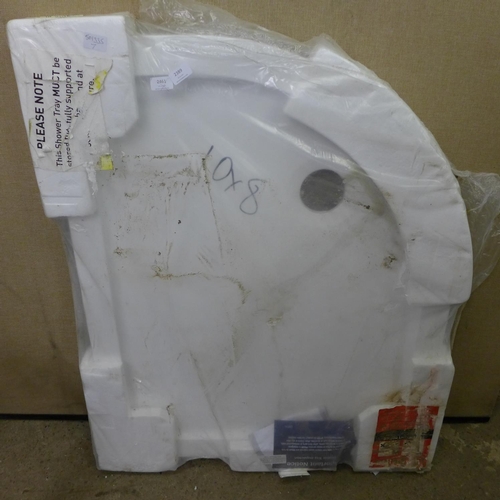 2389 - Right hand quadrant shower tray - 1000mm x 800mm - unused with 2388