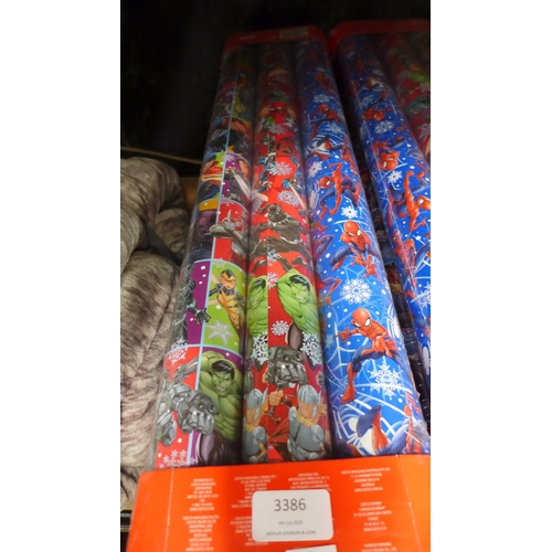 3386 - Four packs of Marvel wrapping paper