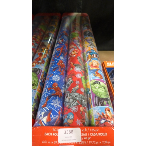 3388 - Four packs of Marvel wrapping paper   *This lot is subject to vat