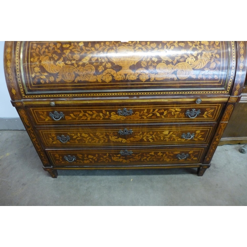 75 - An 18th Century Dutch rosewood and marquetry inlaid bureau bookcase