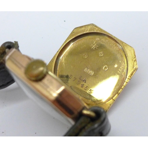 1070 - A lady's 9ct gold Art Deco wristwatch, London 1932, 21mm case