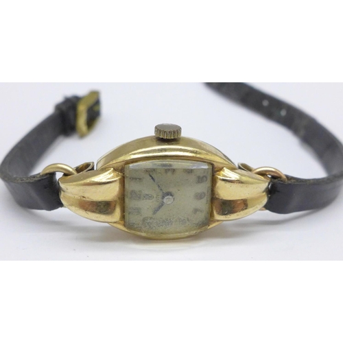 1072 - A 9ct gold lady's Tudor wristwatch, stamped R.W.C.