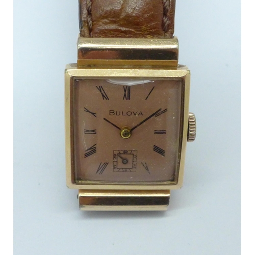 1080 - A 14ct gold filled Bulova wristwatch, 22mm case