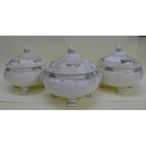 1108 - Three Wedgwood Patrician 'Tapestry' tureens, one lid a/f