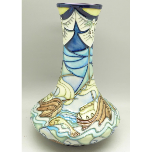 602 - A Moorcroft vase, Winds of Change, Rachel Bishop, 20cm, with box