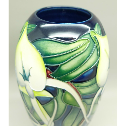 610 - A Moorcroft Allegria vase, Emma Bossons, 2001, 29/200, 18.5cm, with box