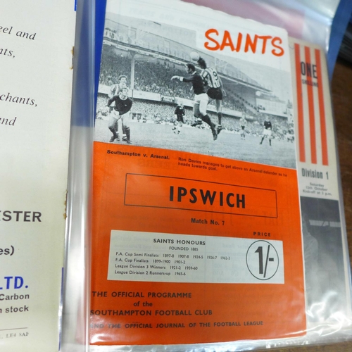 669 - Football programmes;- folder containing 40 assorted programmes for the season 1968/69