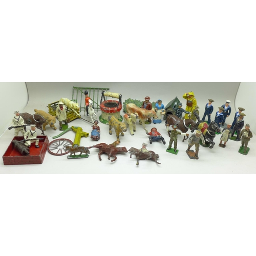 681 - Britains and John Hill & Co lead painted figures