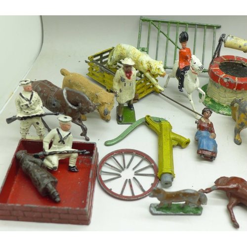 681 - Britains and John Hill & Co lead painted figures