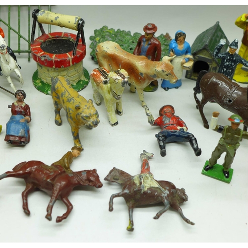 681 - Britains and John Hill & Co lead painted figures