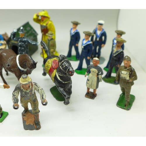 681 - Britains and John Hill & Co lead painted figures