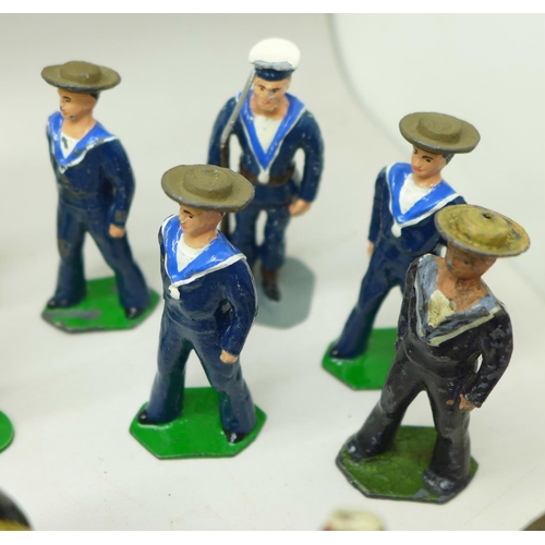 681 - Britains and John Hill & Co lead painted figures