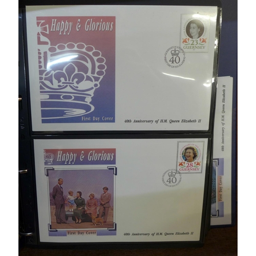 682 - A 1993 The Queen's 40th Anniversary of the Coronation First Day Cover Collection, 80 plus covers in ... 