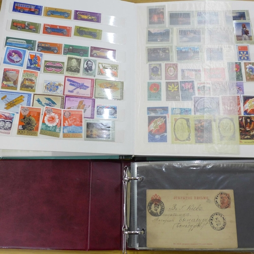 687 - Stamps; Russia mint stamps in stockbook and an album of postal history