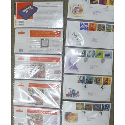 694 - A 1999 Millennium Series Collection, 12 presentation packs and 12 official first day covers in prese... 