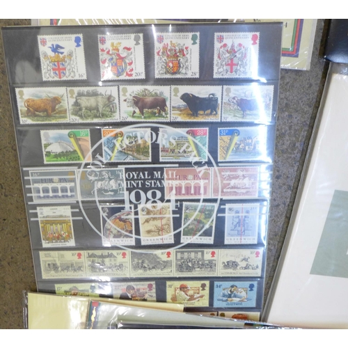 696 - Stamps; presentation packs, year packs, etc., from around the world, some GB face value