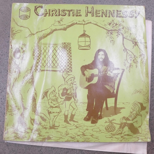 707 - A rare Christie Hennessy folk music LP record, WRS030, 1973, back cover missing