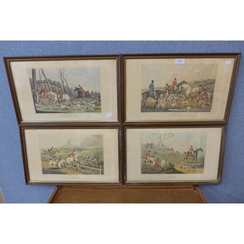 332 - A set of four H. Alken fox hunting prints