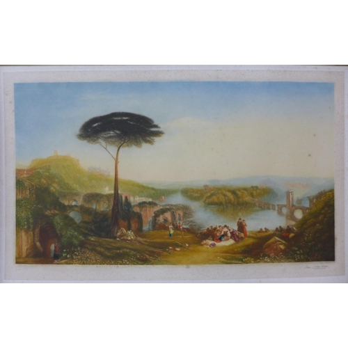 15 - A pair of signed John Cother Webb colour mezzotints, after Turner, 38 x 62cms, unframed