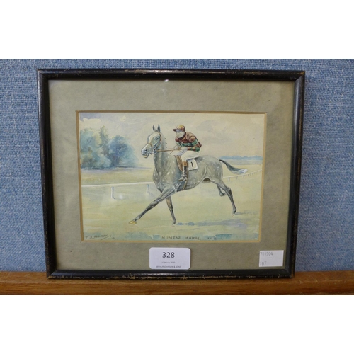 328 - T.S. Black, Muntaz Mahal, Steve Up, watercolour, 12 x 16cms, framed