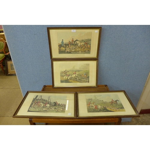 332 - A set of four H. Alken fox hunting prints