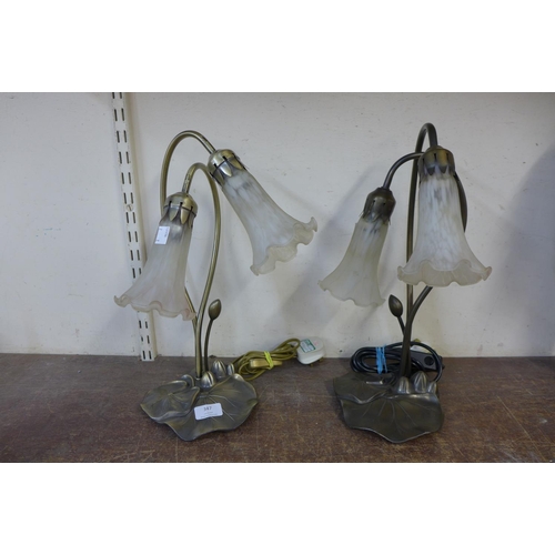 347 - Two Art Nouveau style table lamps