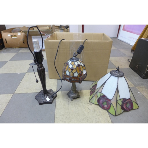 356 - Two Tiffany style table lamps