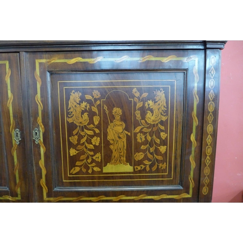 75 - An 18th Century Dutch rosewood and marquetry inlaid bureau bookcase