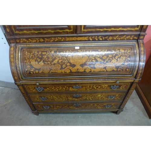 75 - An 18th Century Dutch rosewood and marquetry inlaid bureau bookcase