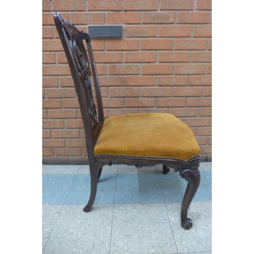 82a - A George II carved mahogany chair, based on a design by Thomas Chippendale