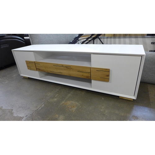 1508 - A two door, one drawer white Orion TV unit - display