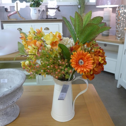 1393 - Hydrangeas and blossom in a cream enamel jug (55028313)   #