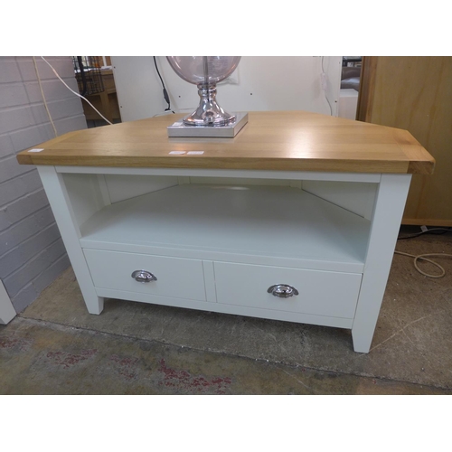 1545A - A Chester white painted oak corner TV unit (NC-CTV-W)  -  *this lot is subject to vat