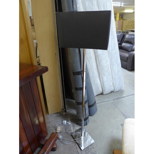 1856 - A Park Lane floor lamp with black shade and chrome base