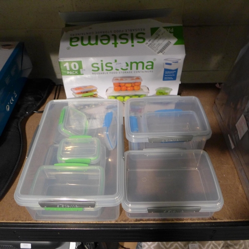 3109 - Sistema Food Plastic Storage Containers (10Pc)    (190-79)   *  This Lot Is Subject To Vat