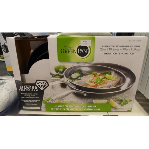 3165 - A Greenpan Frying Pan Set    (190A-74)   * This Lot Is Subject To Vat