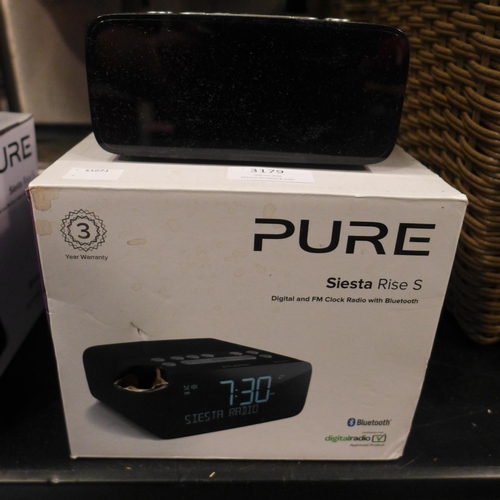 3179 - A Pure Siesta Rise S Graphite Dab Radio     (190B-15)   * This Lot Is Subject To Vat