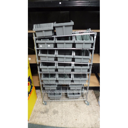 3299 - A Seville Classics Commercial Bin Rack   (190A-38)   * This Lot Is Subject To Vat