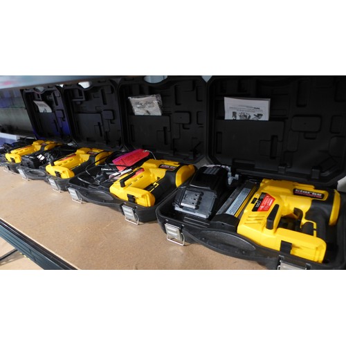 3090 - Five Clarke contractor 18v Li-ion cordless nail guns -scrap (MM8259) *This lot is subject to vat