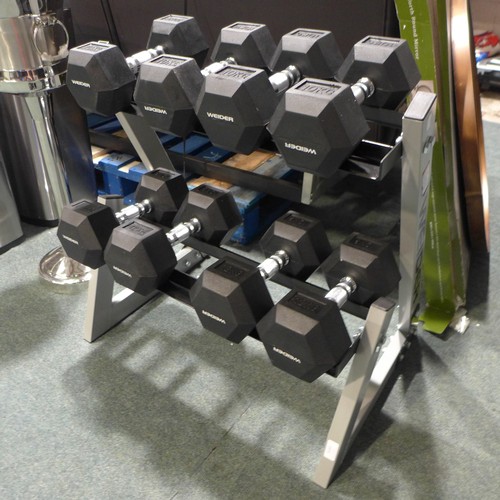 3141 - A Weider Dumbell Kit With Rack (4 x 10kg & 4 x 12kg), Rrp £169.99 + Vat    (190-155)   *  This Lot I... 