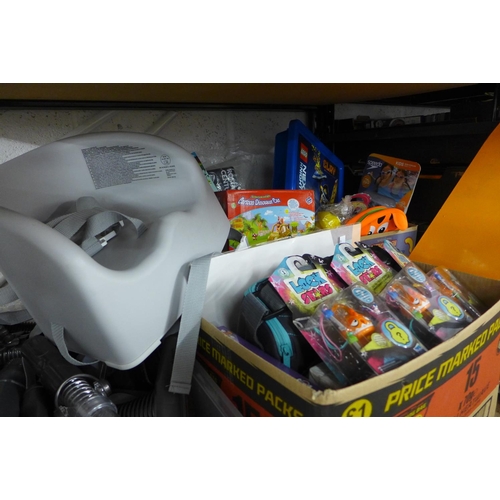 2070 - 3 Boxes of assorted toys & games, etc.