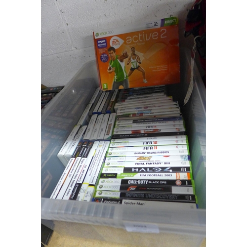 2093 - Tub of games:- PS2, PS3, XBox, DS, Wii - approx. 50 in total