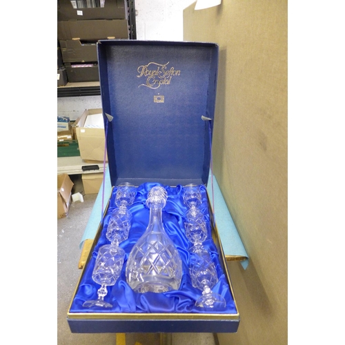 2107 - Rayware Royal Sefton crystal decanter & 6 glasses - boxed