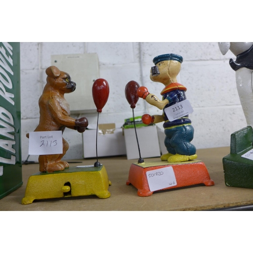 2113 - Boxing Popeye & dog figures - this lot is subject to VAT