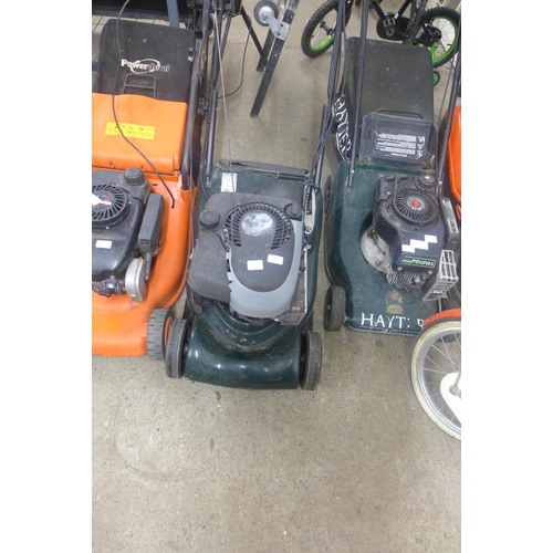 2387 - Hayter Harrier 41 petrol mower - seen running - no collector - working on push only