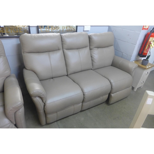 1992 - A Verona leather three seater Comfort Plus power reclining sofa (Truffle)  *This lot is subject to v... 